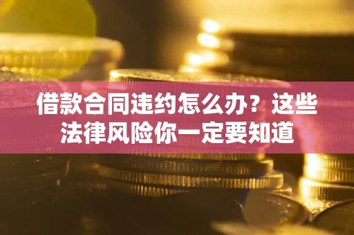 武汉借款合同违约怎么办？这些法律风险你一定要知道