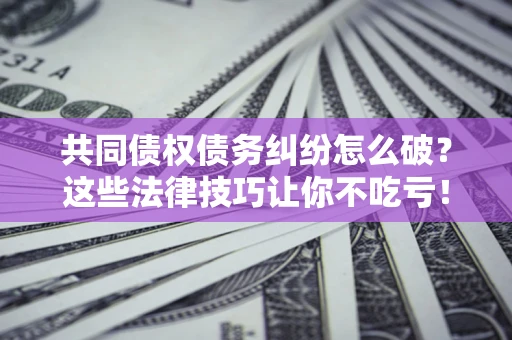 武汉共同债权债务纠纷怎么破？这些法律技巧让你不吃亏！