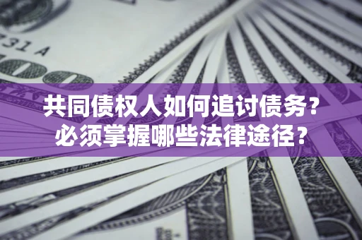 武汉共同债权人如何追讨债务？必须掌握哪些法律途径？
