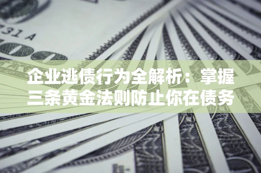 武汉企业逃债行为全解析：掌握三条黄金法则防止你在债务乱局中“踩雷”