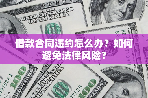 武汉借款合同违约怎么办？如何避免法律风险？