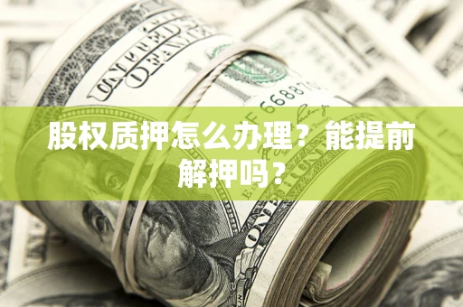 武汉股权质押怎么办理？能提前解押吗？