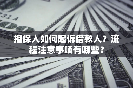武汉担保人如何起诉借款人？流程注意事项有哪些？